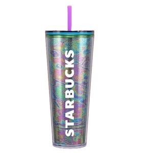 Starbucks 24 Oz Venti Sparkle Oil Slick Tumbler Acrylic Summer 2023 Glittery